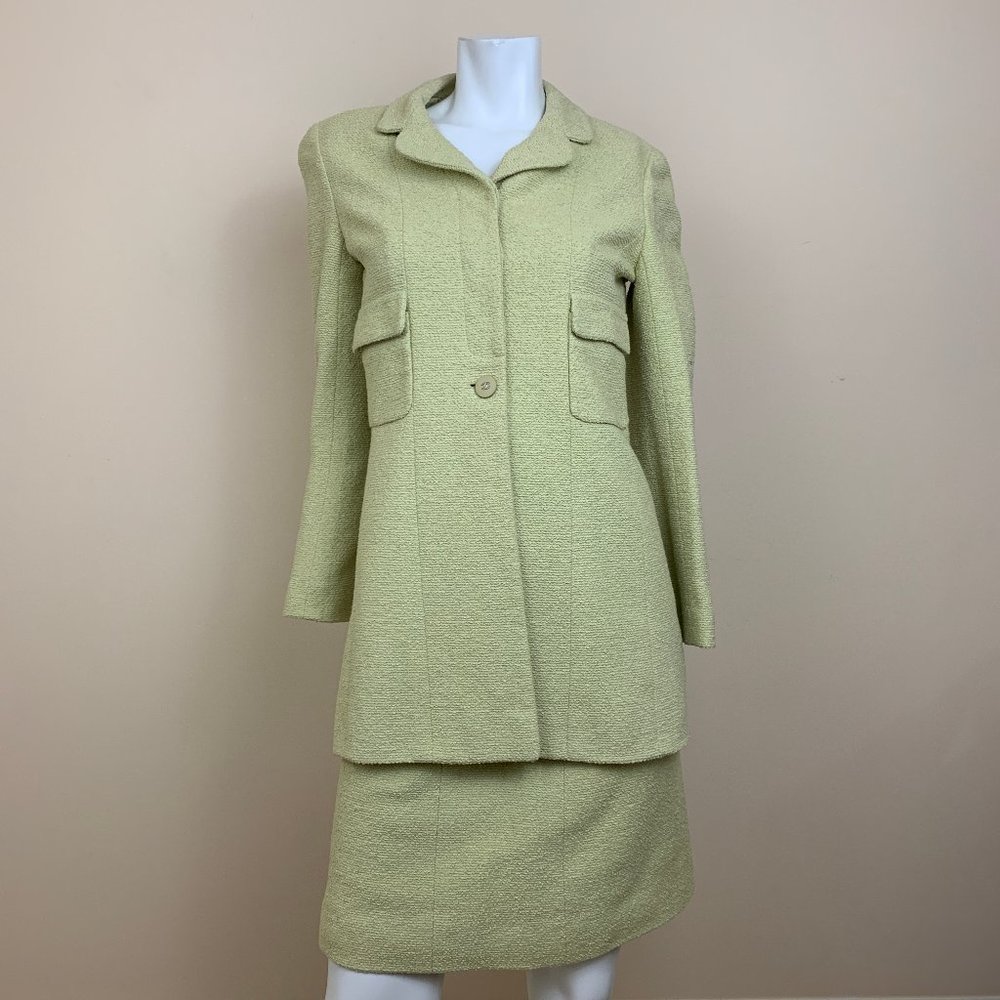 Vintage Chanel Boutique Light Green Skirt Suit Set